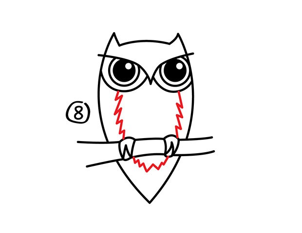 猫头鹰怎么画 猫头鹰简笔画步骤分解