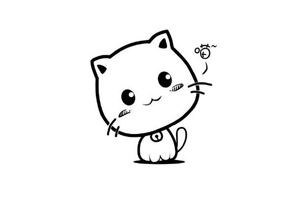 萌到心里的小猫简笔画步骤