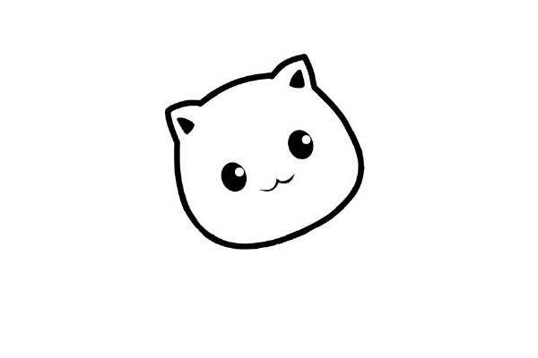 萌到心里的小猫简笔画步骤