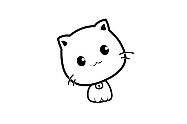 萌到心里的小猫简笔画步骤