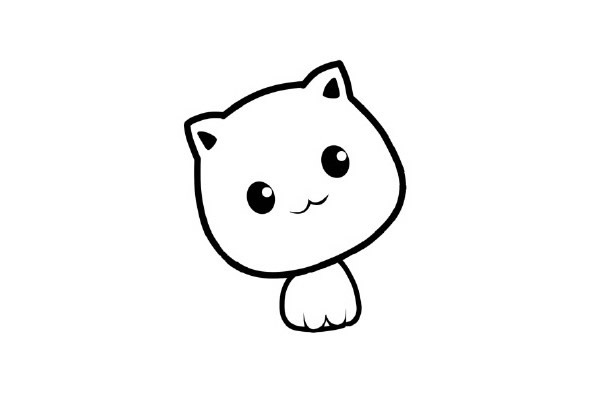 萌到心里的小猫简笔画步骤