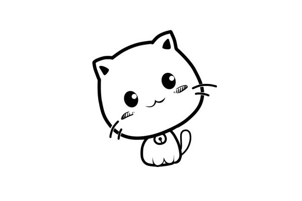 萌到心里的小猫简笔画步骤