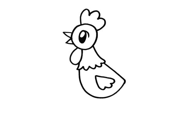 大公鸡怎么画 涂色的大公鸡简笔画