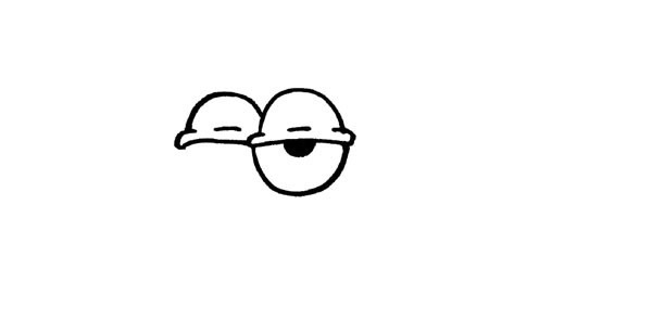 有趣的卡通蜗牛简笔画步骤