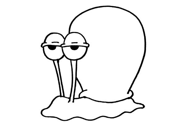 有趣的卡通蜗牛简笔画步骤