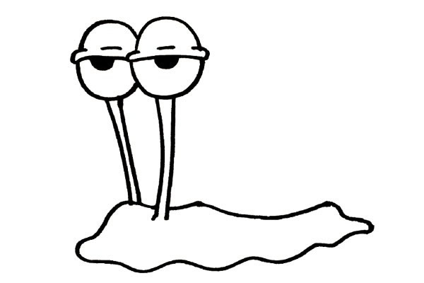 有趣的卡通蜗牛简笔画步骤