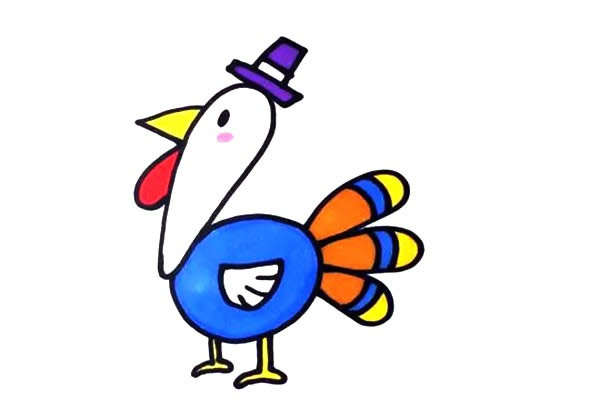 卡通的火鸡简笔画步骤