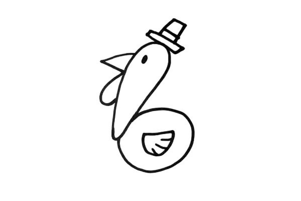 卡通的火鸡简笔画步骤