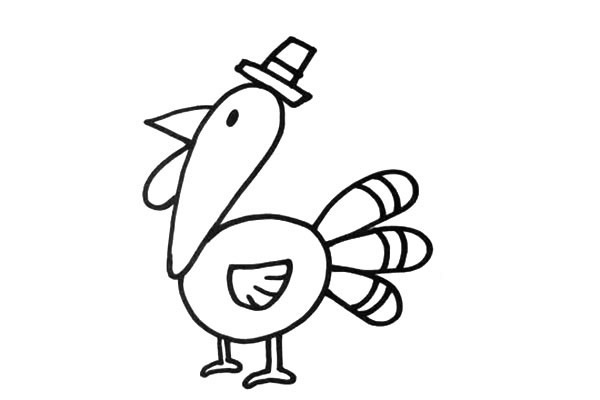 卡通的火鸡简笔画步骤