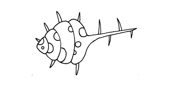 带刺的贝壳简笔画步骤