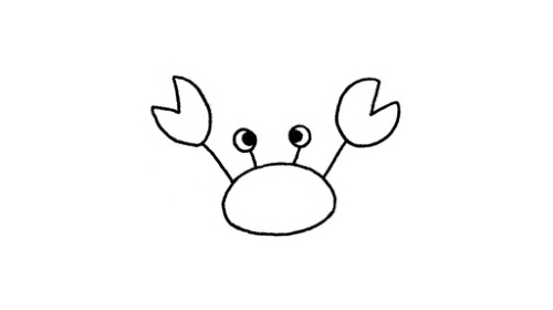 卡通的螃蟹简笔画步骤