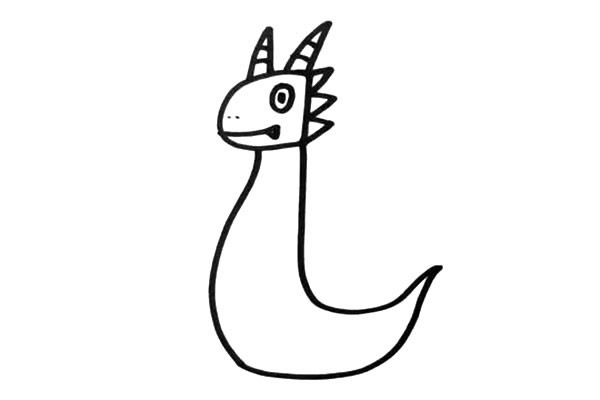 长着翅膀的恐龙简笔画步骤