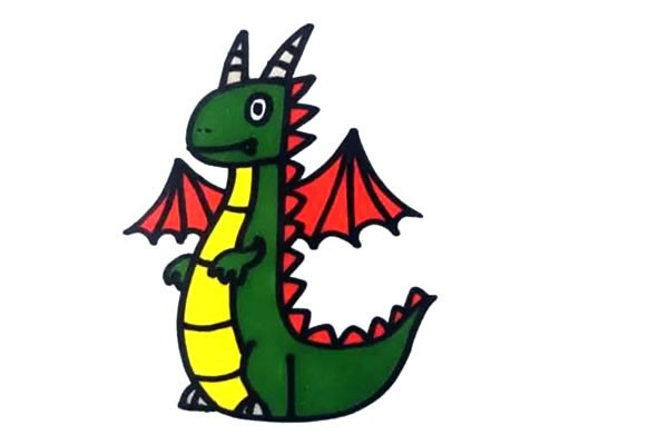 长着翅膀的恐龙简笔画步骤