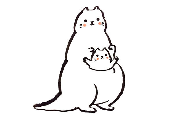 一组简单易学的肥猫简笔画大全