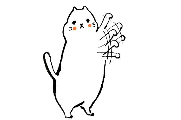 一组简单易学的肥猫简笔画大全