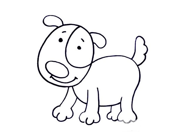 彩色的卡通小狗简笔画教程