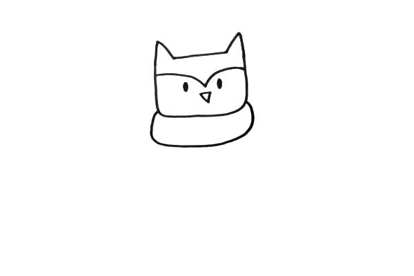 ​​​​​​​戴着围巾的猫头鹰简笔画