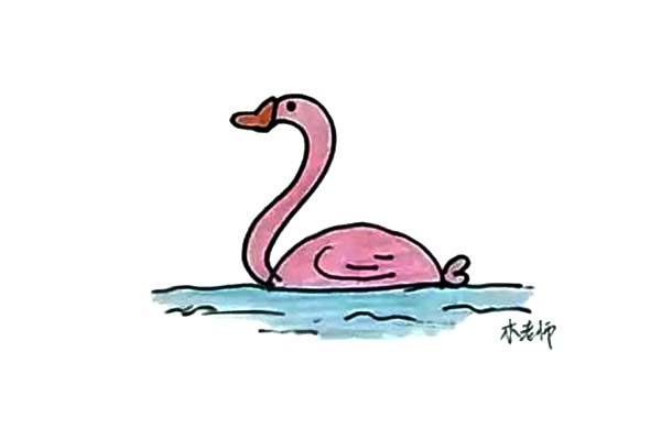 天鹅怎么画 水中的天鹅简笔画步骤