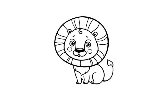 可爱的卡通狮子简笔画