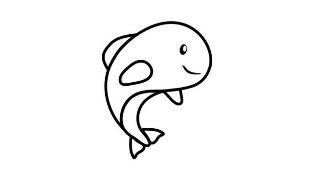 超级简单的小鲸鱼简笔画