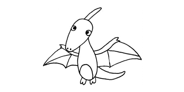 飞翔的恐龙简笔画步骤