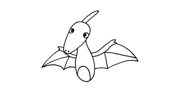 飞翔的恐龙简笔画步骤