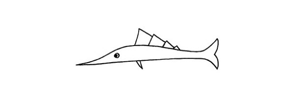 一步步教你画简单的剑鱼