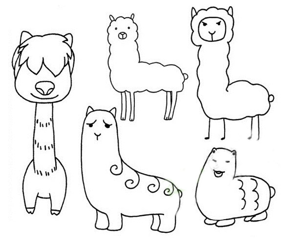 一步步教你画简单的羊驼