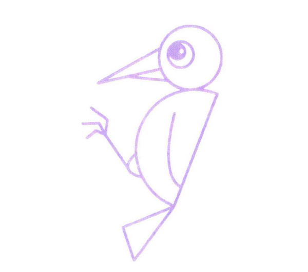 啄木鸟怎么画 涂色的啄木鸟简笔画