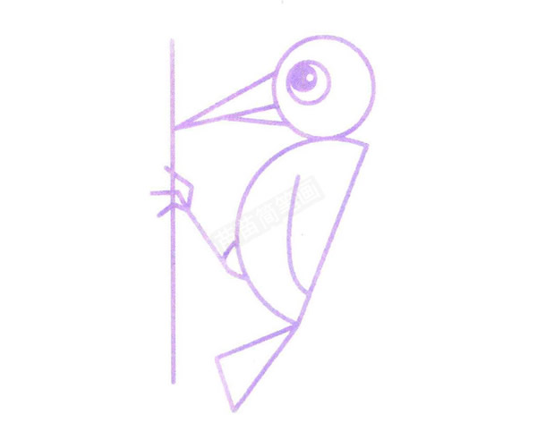 啄木鸟怎么画 涂色的啄木鸟简笔画