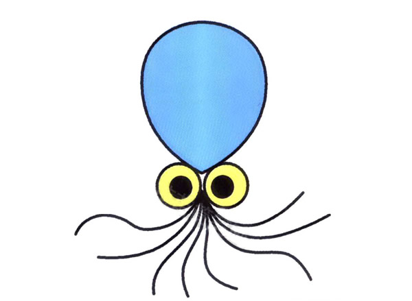 简单的章鱼怎么画带颜色