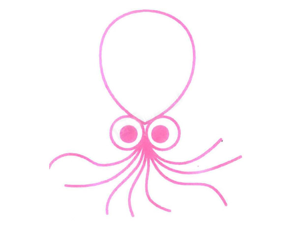 简单的章鱼怎么画带颜色