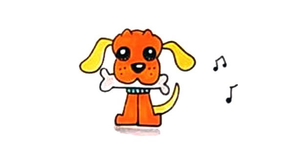 一组可爱的卡通小狗简笔画大全