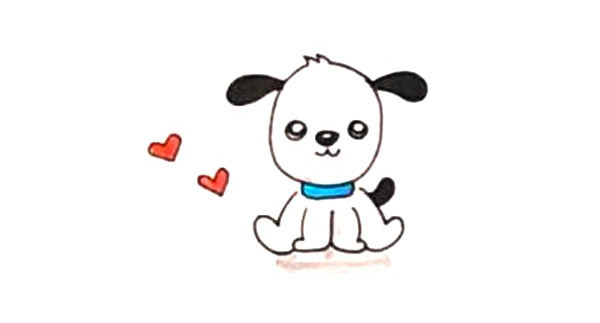 一组可爱的卡通小狗简笔画大全