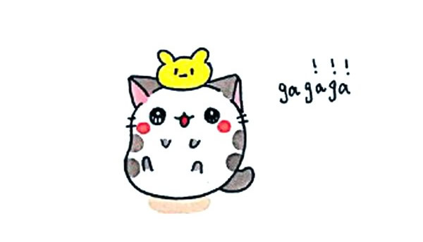 一组可爱的猫咪简笔画大全