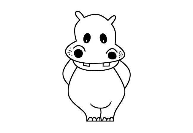 卡通的河马简笔画