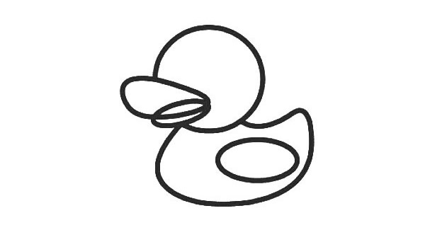 涂色的漂亮小黄鸭简笔画教程