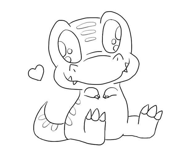 可爱的恐龙简笔画步骤