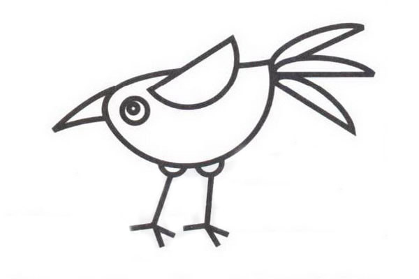 站在树枝上的乌鸦简笔画