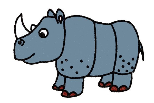 犀牛怎么画 犀牛的简笔画步骤