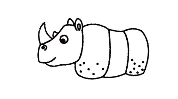 犀牛怎么画 犀牛的简笔画步骤