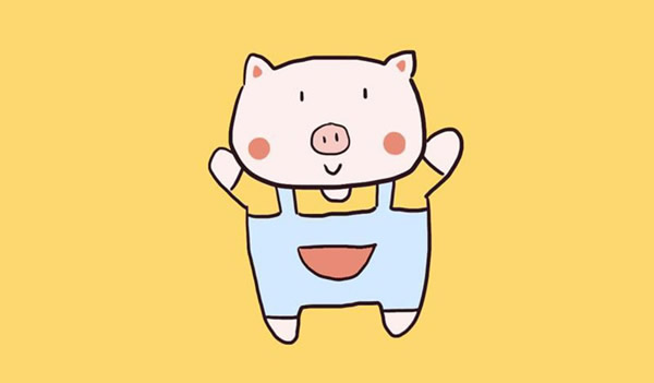 9张可爱的卡通小猪简笔画大全