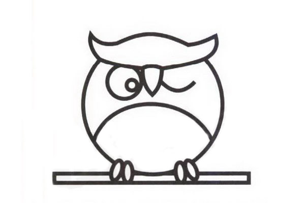 夜空下的猫头鹰简笔画教程