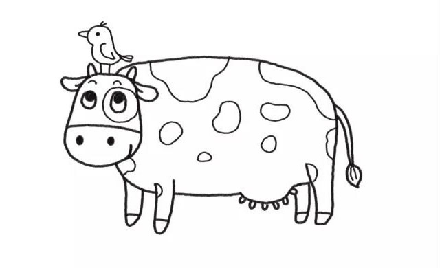 农场里的奶牛简笔画教程