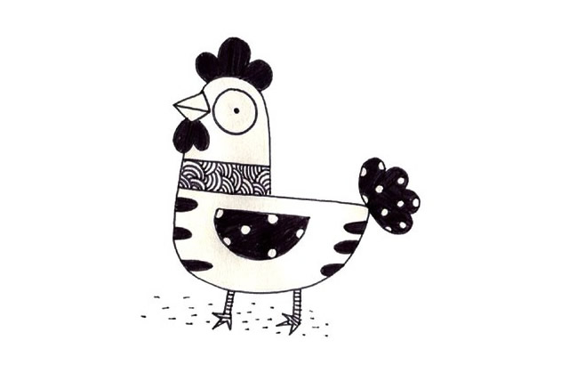 9张各不相同的公鸡简笔画大全
