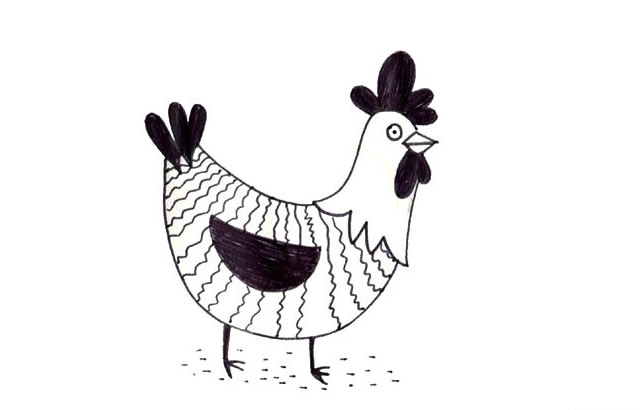 9张各不相同的公鸡简笔画大全