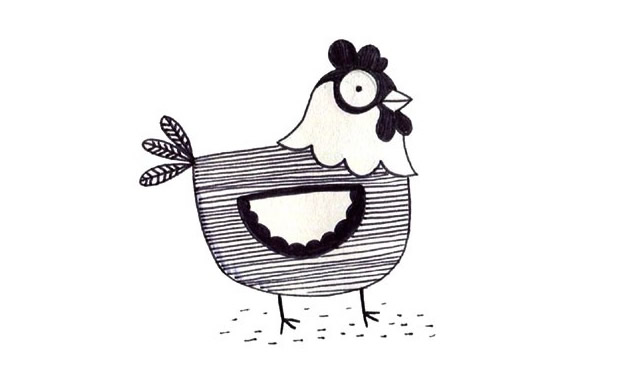 9张各不相同的公鸡简笔画大全