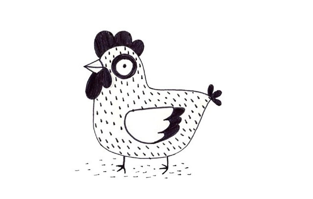 9张各不相同的公鸡简笔画大全