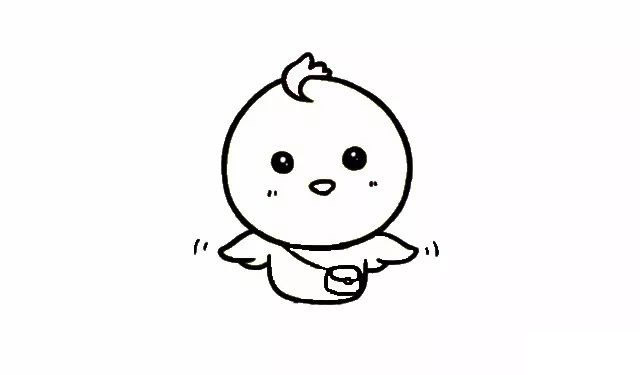 挎着包包的小黄鸭简笔画教程