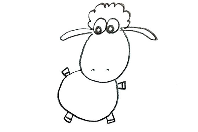 小羊肖恩简笔画步骤
